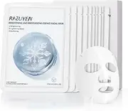 Brightening Hydrating Face Mask, Glowing & Moisturizing Face Mask with Niacinamide, Rosa Water and Arbutin, Rose Face Mask For All skin types, Added Fragrance Free,10 PCS