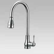 Round Chrome Vintage Pull Out Kitchen Sink Mixer Tap