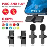 Wireless Lavalier Microphone Mini Mic For iPhone/Android Audio Video Recording