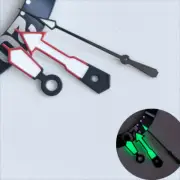 White Painted Black Second Hand with Red Trim Green Lume for NH35/36 Movement Wa