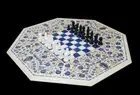 36" Marble Chess Table Top Inlay With Pieces