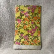 Gibson Paper Table Cover Cloth 54 X 88" Yellow Fruit Strawberry Cherry MCM 70s