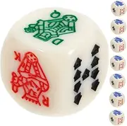 BCOATH Funny Acrylic Poker Dice Set 15pcs 16mm Dices for Birthday Parties Bar Games