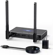 Wireless HDMI Transmitter and Receiver, Wireless HDMI 4K @30Hz Extender Adapter