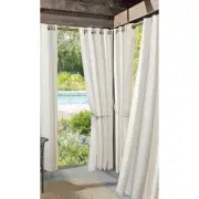 Sun Zero Lichtenberg Curtain Panel Beige White Stripe NEW 54x84 inches ONE PANEL