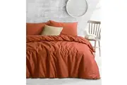 Amsons Royale Cotton Rust Quilt Cover Set with extra standard pillowcases