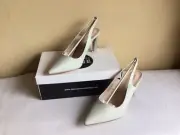 New Womens De Blossom Collection Silver Shimmer Pointed Toe Slingback High Heel