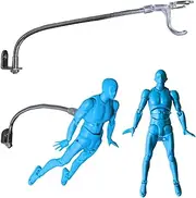 Action Figure Stand Wall Display | Flying Action Figure Display | Adjustable Metal Support Arm | Hidden Display Stand for Action Figures | Made for 6 Inch Marvel Legends Stand | Clear Figure Stand