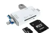6 IN 1 USB Type C Micro SD TF Memory Phone Card Reader (FS42) OTG Adapter White