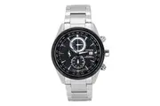 Citizen Eco-Drive Perpetual Calendar Chronograph Stainless Steel Black Dial AT8266-89E 100M Men's Watch