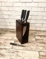 Wooden Knife Stand for Kitchen –handmade Durable Knife Storage Block