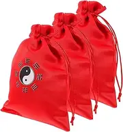 Yardwe 3pcs Drawstring Storage Bag Set Small Skipping Rope Organizer Party Favor Bags Bagua Print Party Supplies Cord Organizer Box
