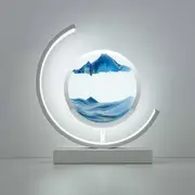 Home Decor Night Light Flowing Sand Painting Sand Frame Lamp Desktop Ornament Hourglass Ornaments blue White Frame