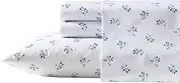 Wrangler - Sheet Set, Breathable & Wrinkle Resistant Bedding, Includes Matching Sham & Pillowcases, Floral Home Decor (Sketchy Ditsy Blue, Queen)