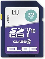 Elbe 32GB SDHC Memory Card - 100MB/s Class 10 U1 V10 Full HD 1080p Video and Digital Photography