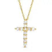 0.25 CT. T.W. Certified Natural Diamond Cross Pendant in 14K Gold (I/I2)