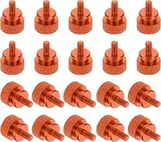uxcell 20 Pcs 6#32 Knurled Thumb Screw Computer Case Threaded Hand Tighten Screws Aluminum Alloy for PC Case, Orange