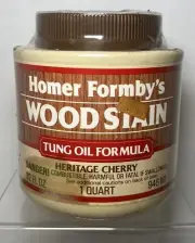 VTG Homer Formbys Wood Stain Tung Oil Formula Heritage Cherry One Quart - NEW!