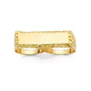 GOLD - 14K Yellow Gold Two Finger Men's Ring