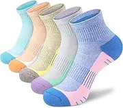[cuangya] Ankle Socks Women Quarter Running Socks Hiking Cushioned 5-Pairs