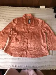 NWT New NASTY GAL size 16 Satin Button up Dusty Pink Pajama Top Pocket