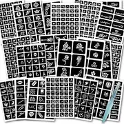 TOLTOL 524PCS Semi Permanent Tattoo with Body Painting Pen,20 Sheets Henna Girls Boys Tattoo Stencil Temporary Tattoos for Women Body Art Template
