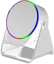 Speaker Stand with Inductive Speaker and Rotating Base for Amplifying Audio Without Bluetooth Pairing ABS, White