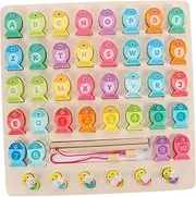 HAWILLOSCH 1 Set of Fishing Game Number Letter Wooden Arithmetical for