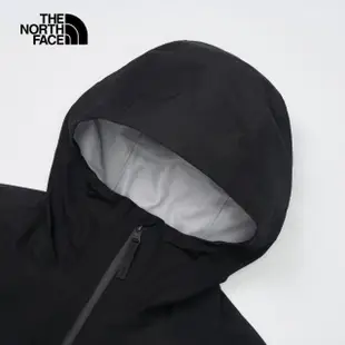 【The North Face 官方旗艦】北面男款黑色防水透氣連帽衝鋒衣｜89B2JK3