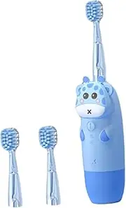 Toothbrush Kit for Boys and Girls 4pcs in 1 Set Battery Boys and Girls Toothbrush Toddler Toothbrush Gentle Bristles IPX7 Waterproof Scientific Brushing