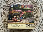 DISNEY PARKS THOMAS KINKADE MICKEY AND MINNIE SWEETHEART CAFE 1000 NEW PUZZLE