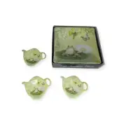 Keller-Charles Philadelphia Susan Winget 4 Appetizer Plates & 3 Tea Bag Holders