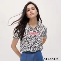 在飛比找momo購物網優惠-【MOMA】俏皮愛心豹紋TEE(白色)