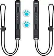 Replacement Wrist Strap for Switch OLED and Switch 2017Joycon,1 Pair Hand Wrist Strap Lanyard Replacement Parts Accessories with Joysticks Caps for Nintendo Switch Joycon