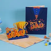 BERRYLION Birthday Cards for Men|Happy Birthday Card for Dad,Daddy Gifts from Daughter,Dad Birthday Card from Son,Pop Up Cards from Wife (Best Dad)