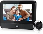 1080P Doorbell Camera PIR Motion Detection WiFi Doorbell Night Vision Peepholes 4.3 Inch Monitor(Doorbell 128G)