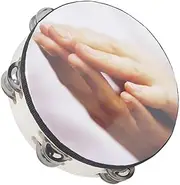 ULDIGI Handheld Tambourine for Percussion Instrument with Sound for Beginners Dance Classroom Events and Stage Performances