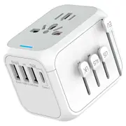 5A Universal Travel Adapter 3USB & Type-C Charger US/UK/EU/AU Plug Converter