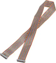 uxcell IDC Rainbow Wire Flat Ribbon Cable 2.54mm Pitch 34 Pins Connection Line FC Dual Female Connector for DIY Experiment 40 Inch Length 1Pcs