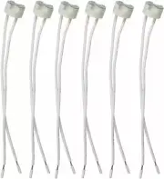 6 Pcs G8 Base Porcelain Halogen Socket G8 LED Light Bulb Ceramic Socket with 6"