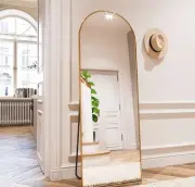 64"x21" Arched Full Length Mirror Free Standing Leaning Hanging Mounted Mirro...