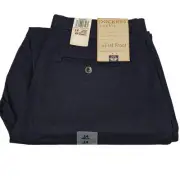 NWT Women's Size 14 Dockers Khakis Pants Medium Inseam Flat Front Navy Blue