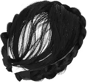 KAILIKETIY Braided Wig Headband for Women Easy to Wear Fake Bangs Extensions for Parties Cosplay and Everyday Style Comfortable Heat Resistant Hair Accessory
