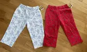 So Girl’s Capri Leggings in Different Designs Flowers Red White Size XL NWT