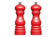 2x Mastercraft 17cm Classic Capstan Salt & Pepper Mill Kitchen Spice Grinder Red