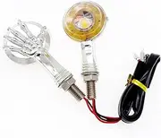2 Pcs Universal Skeleton Motorcycle Turn Signal Lights 24Cm Cable Chrome Led Indicator Lamp for Kawasaki for Suzuki