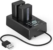 SmallRig NP-FW50 Replacement Camera Batteries (2 Pack) & LCD Display Charger Set for Sony ZV-E10, A6000, A6500, A6300, A6400, A7, A7 II, A7R II, A7S II, A7S, A7R, NEX-3/5/7, RX10-3818
