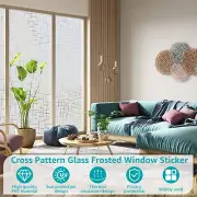 Frosted Window Privacy Film Static Cling Glass Window Film Sun Blocking bijEv