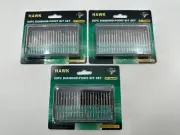 3 LOT - Hawk 20 pc Diamond Point Bit Set Burr Hobby Carving Grinding Jewelry