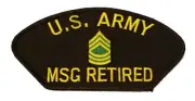 U S ARMY MSG RETIRED with RANK INSIGNIA PATCH - Veteran Business